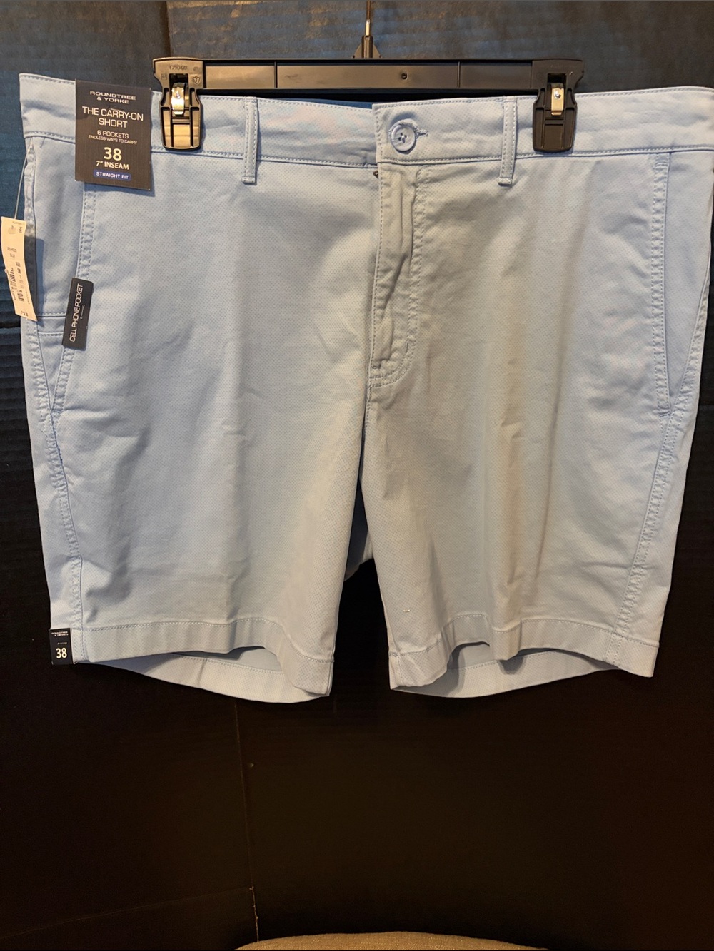 Roundtree & Yorke Light Blue Flat Front Men's Shorts
